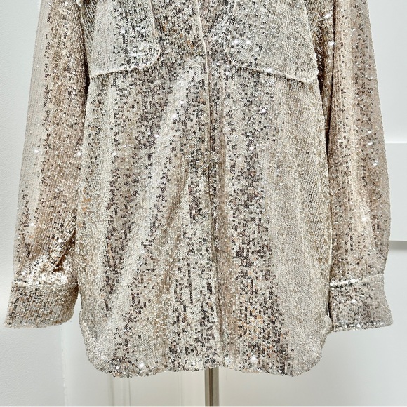 BB DAKOTA Shimmer Sequin Shirt Jacket - Picture 6 of 14